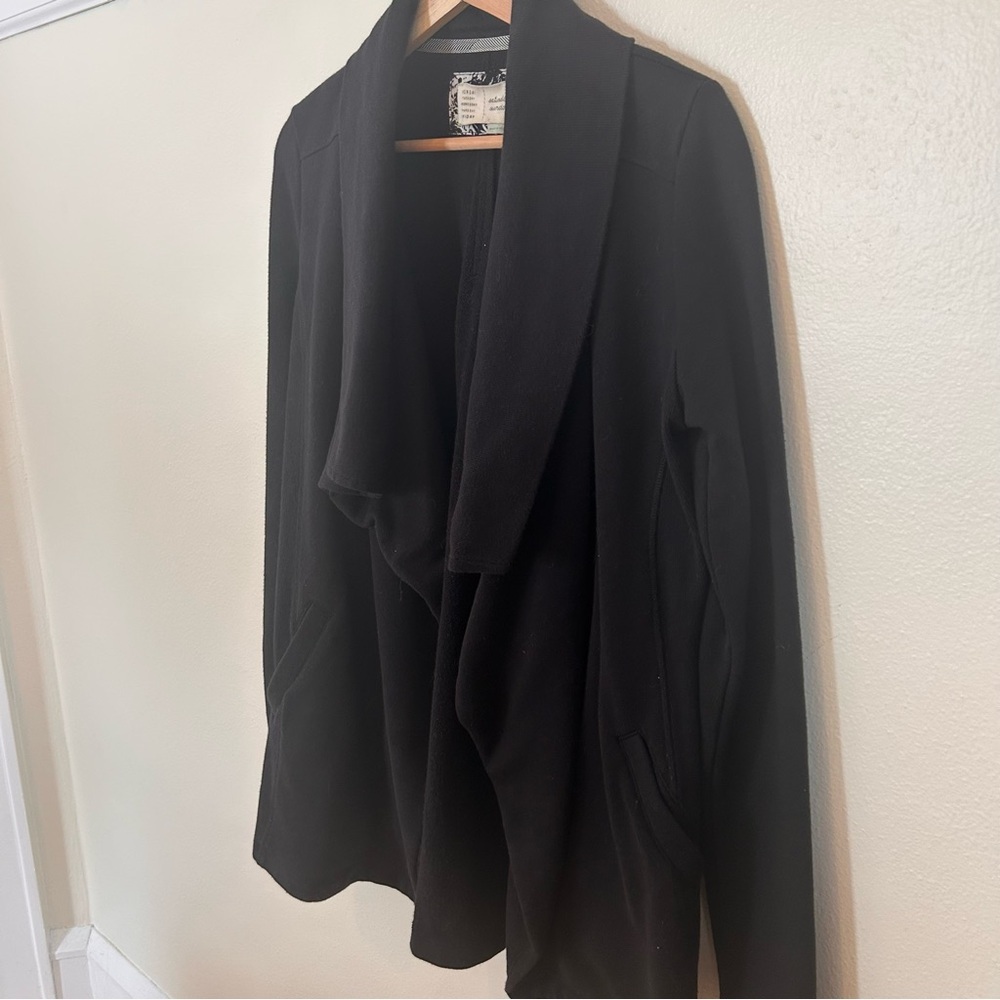 Black Anthropologie Saturday Sunday Convertible Hooded Open‎ Cardigan Size Small - Picture 5 of 8